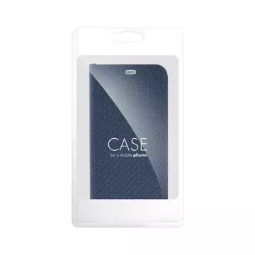 Pouzdro LUNA Book Carbon pro Apple iPhone 15 Pro Max modré