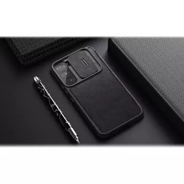 Pouzdro Nillkin Qin Leather Pro Case pro Samsung Galaxy S22 Ochranné pouzdro na fotoaparát Flip Cover Black