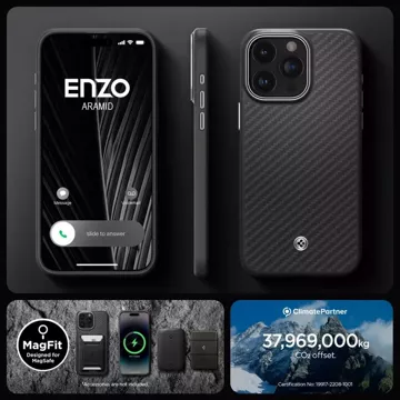 Pouzdro Spigen Enzo Made Mag Safe Case pro Apple iPhone 15 Pro Max Matte Black