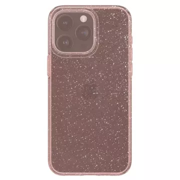 Pouzdro Spigen Liquid Crystal Glitter pro Apple iPhone 15 Pro - růžové a průhledné
