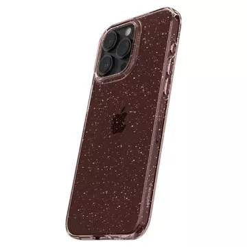 Pouzdro Spigen Liquid Crystal Glitter pro Apple iPhone 15 Pro - růžové a průhledné
