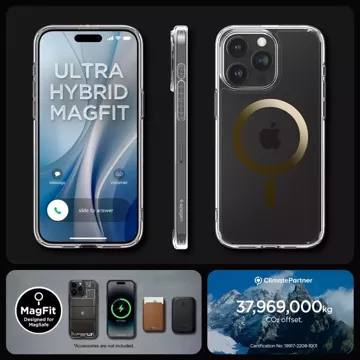 Pouzdro Spigen Ultra Hybrid Mag MagSafe pro Apple iPhone 15 Pro Max Gold Spigen Glas.TR Glass