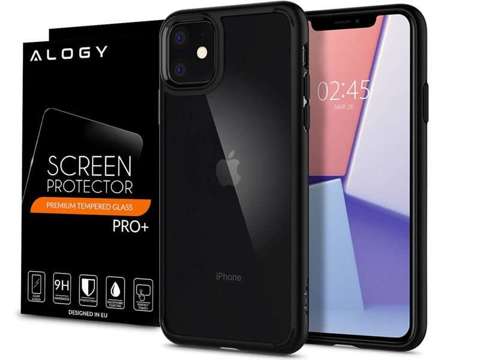 Pouzdro Spigen Ultra Hybrid pro Apple iPhone 11 Matte Black aloga glass