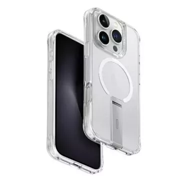 Pouzdro UNIQ Eleva s Vertica Stand pro iPhone 16 Pro 6,3" průhledné/lucentní čiré