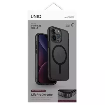 Pouzdro UNIQ LifePro Xtreme pro iPhone 15 Pro 6,1" Magclick Nabíjí šedý/mrazový kouř