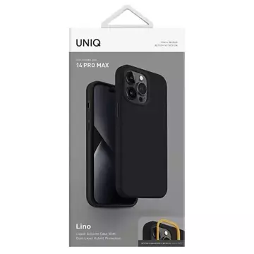 Pouzdro UNIQ Lino pro iPhone 14 Pro Max 6,7" černé/půlnoční černé