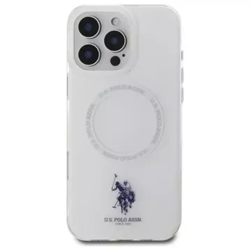 Pouzdro US Polo iPhone 16 Pro Max 6,9" White Ring MagSafe Case