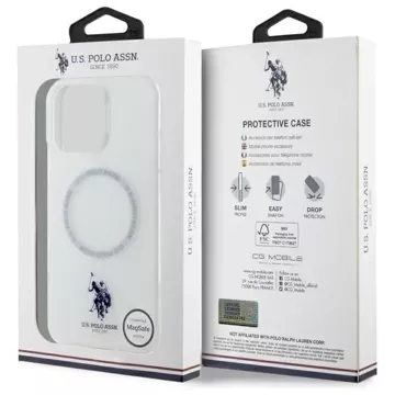 Pouzdro US Polo iPhone 16 Pro Max 6,9" White Ring MagSafe Case