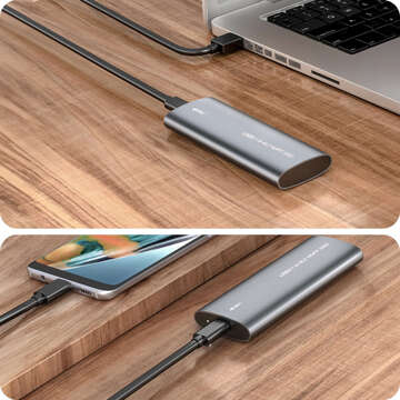 Pouzdro diskového adaptéru SSD Bay NGFF m.2 USB 3.1 USB-C Type-C 2230-2280 mm stříbrná