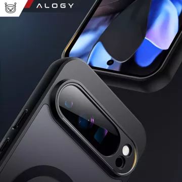 Pouzdro na iPhone 14 Pro Mag Safe Matt Case Cover matné Alogy Ring obrněné pouzdro na telefon černé