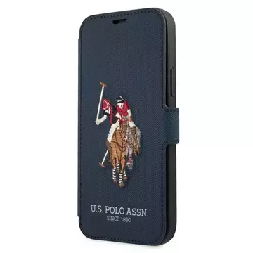 Pouzdro na knížkový telefon US Polo Embroidery Collection iPhone 12 Pro Max 6,7" námořnická modř/námořnická