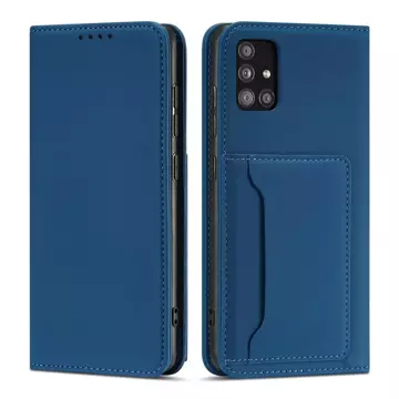 Pouzdro na magnetické karty pro Samsung Galaxy A53 5G Pouch Wallet Card Holder Blue