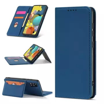 Pouzdro na magnetické karty pro Samsung Galaxy A53 5G Pouch Wallet Card Holder Blue