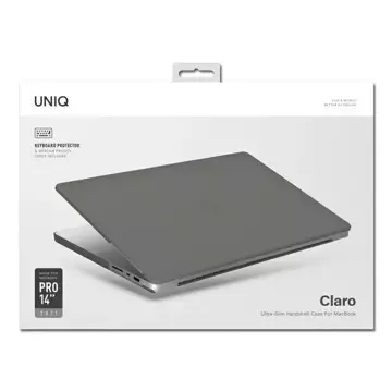 Pouzdro na notebook UNIQ Claro pro MacBook Pro 14" (2021) transparentní šedá/kouřově matná šedá