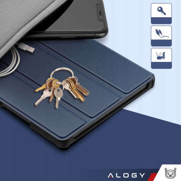 Pouzdro na tablet Lenovo Tab M9 2023 9" TB310XU TB310FU Alogy Book Cover Case s ochranným sklem Navy Blue Glass