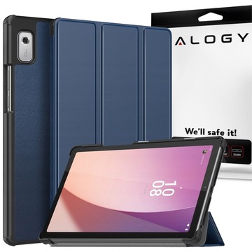 Pouzdro na tablet Lenovo Tab M9 2023 9" TB310XU TB310FU Alogy Book Cover Case s ochranným sklem Navy Blue Glass