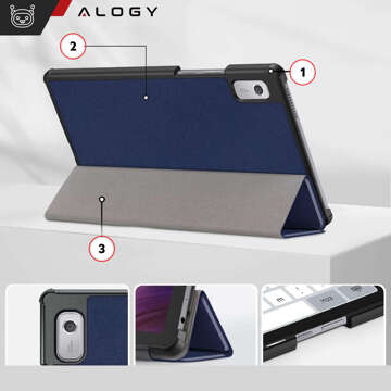 Pouzdro na tablet Lenovo Tab M9 2023 9" TB310XU TB310FU Alogy Book Cover Case s ochranným sklem Navy Blue Glass