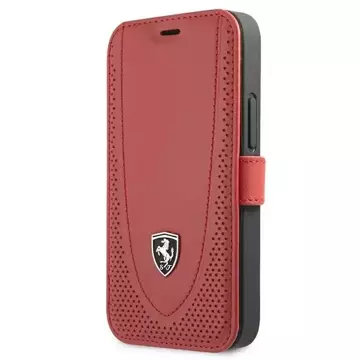 Pouzdro na telefon Ferrari iPhone 12 mini 5,4" červená/červená kniha Off Track Perforated