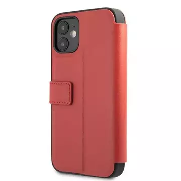 Pouzdro na telefon Ferrari iPhone 12 mini 5,4" červená/červená kniha Off Track Perforated