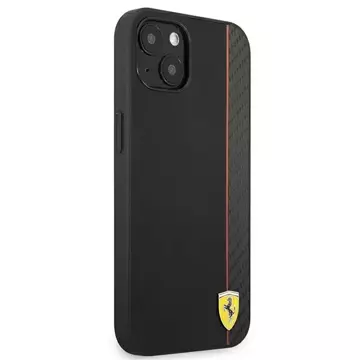 Pouzdro na telefon Ferrari iPhone 13 mini 5,4" černo/černé pevné pouzdro On Track Carbon Stripe