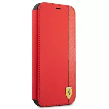 Pouzdro na telefon Ferrari iPhone 13 mini 5,4" červená/červená kniha On Track Carbon Stripe