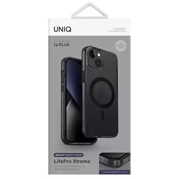 Pouzdro na telefon UNIQ LifePro Xtreme pro Apple iPhone 14 Plus 6,7" Magclick Charging black/mraz smoke