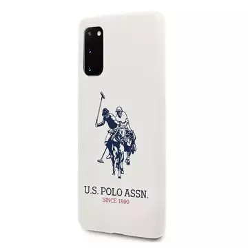 Pouzdro na telefon US Polo Silicone Collection pro Samsung Galaxy S20 bílá/bílá