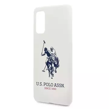 Pouzdro na telefon US Polo Silicone Collection pro Samsung Galaxy S20 bílá/bílá