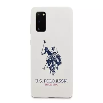 Pouzdro na telefon US Polo Silicone Collection pro Samsung Galaxy S20 bílá/bílá