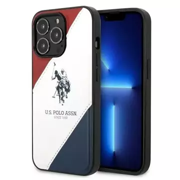 Pouzdro na telefon US Polo USHCP14XPSO3 pro Apple iPhone 14 Pro Max 6,7" bílá/bílá Tricolor Embossed