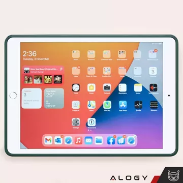 Pouzdro pro Apple iPad 10.2 9 Gen 8/7 2021/2020/2019 Smart Pencil Case Alogy TPU Kryt na tablet Zelený