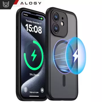 Pouzdro pro Apple iPhone 12 Alogy MagSafe Hybrid Matte Case Matný kryt s ochranou objektivu černý