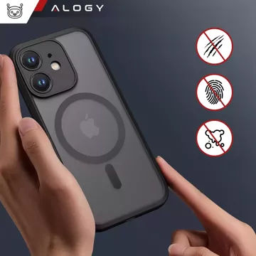 Pouzdro pro Apple iPhone 12 Alogy MagSafe Hybrid Matte Case Matný kryt s ochranou objektivu černý