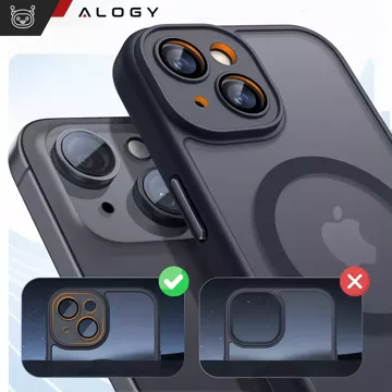 Pouzdro pro Apple iPhone 13 Alogy MagSafe Hybrid Matte Case Matný kryt s ochranou objektivu černý