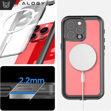 Pouzdro pro Apple iPhone 15 Pro Armored 360 pouzdro pro Mag Safe voděodolné Armor IP68 Alogy černé