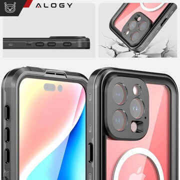 Pouzdro pro Apple iPhone 15 Pro Armored 360 pouzdro pro Mag Safe voděodolné Armor IP68 Alogy černé