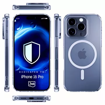 Pouzdro pro Apple iPhone 16 Pro pro MagSafe 3mk MagCase zesílené pouzdro obrněná průhledná zadní strana