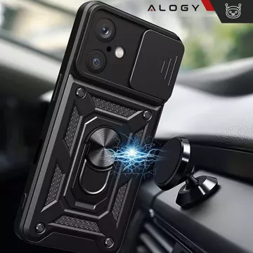 Pouzdro pro Apple iPhone 16 obrněné Slide Case Ring pouzdro ochrana fotoaparátu Camshield Alogy černé