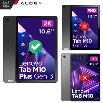 Pouzdro pro Lenovo Tab M10 Plus 10.6 2022 3gen 3gen TB128XU TB125FU Pouzdro 360 ​​otočné Alogy Black