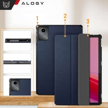 Pouzdro pro Lenovo Tab M11 10,95" TB330FU / TB330XU / TB331FC Book Case Cover s chlopněmi krytu pouzdra Alogy Navy Blue