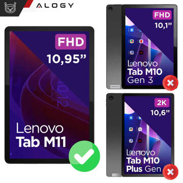 Pouzdro pro Lenovo Tab M11 10,95" TB330FU/TB330XU/TB331FC Smart Case Pencil s flip Alogy pouzdrem černé a průhledné