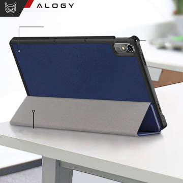 Pouzdro pro Lenovo Tab P11 2gen 11.5 TB350FU TB350XU Alogy Book Cover Pouzdro Ochranné sklo Navy Blue