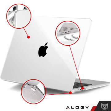 Pouzdro pro Macbook Air 15 M2 2023 A2941 Pouzdro Kryt pouzdra Čirý Alogy Pevný kryt Transparentní