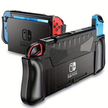 Pouzdro pro Nintendo Switch OLED pouzdro kryt pouzdra zesílený grip Alogy Black Glass