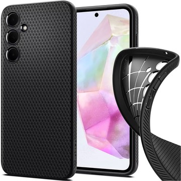 Pouzdro pro Samsung Galaxy A35 5G Spigen Liquid Air Case matný černý zadní kryt Matte Black Glass