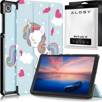 Pouzdro pro Samsung Galaxy Tab A9 2023 8,7" X110/X115 obal na tablet obal Alogy obal na knížku Unicorn Unicorn modré sklo