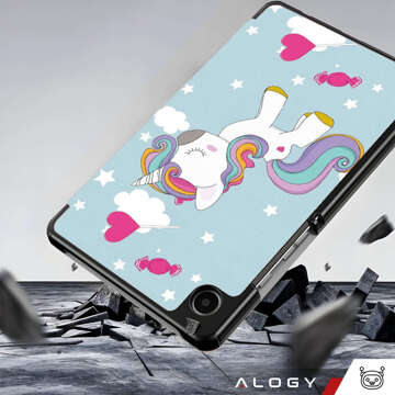 Pouzdro pro Samsung Galaxy Tab A9 2023 8,7" X110/X115 obal na tablet obal Alogy obal na knížku Unicorn Unicorn modré sklo