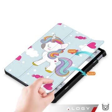 Pouzdro pro Samsung Galaxy Tab A9 2023 8,7" X110/X115 obal na tablet obal Alogy obal na knížku Unicorn Unicorn modré sklo