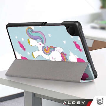 Pouzdro pro Samsung Galaxy Tab A9 2023 8,7" X110/X115 obal na tablet obal Alogy obal na knížku Unicorn Unicorn modré sklo