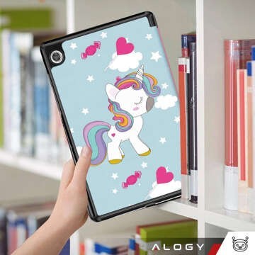 Pouzdro pro Samsung Galaxy Tab A9 2023 8,7" X110/X115 obal na tablet obal Alogy obal na knížku Unicorn Unicorn modré sklo